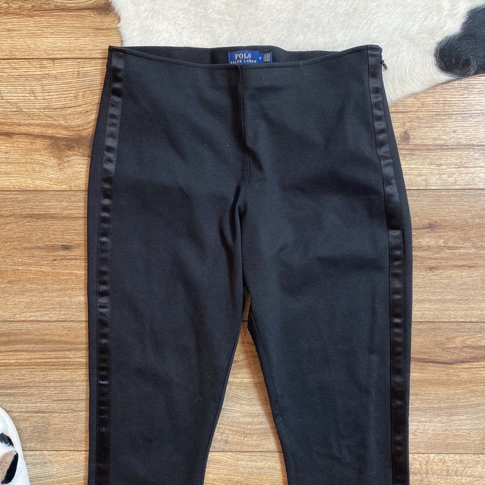 black Polo Ralph Lauren tuxedo-style leggings/dress pants - Picture 2 of 6